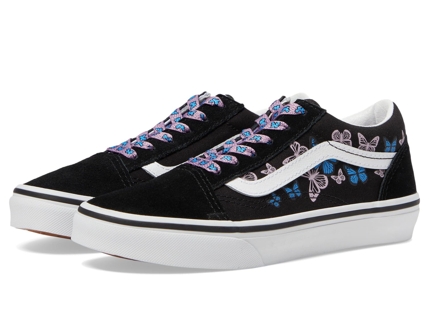 Vans Men's Kid Old Skool™ (Little Kid), Butterfly Kisses Black/Multi, 12 Medium