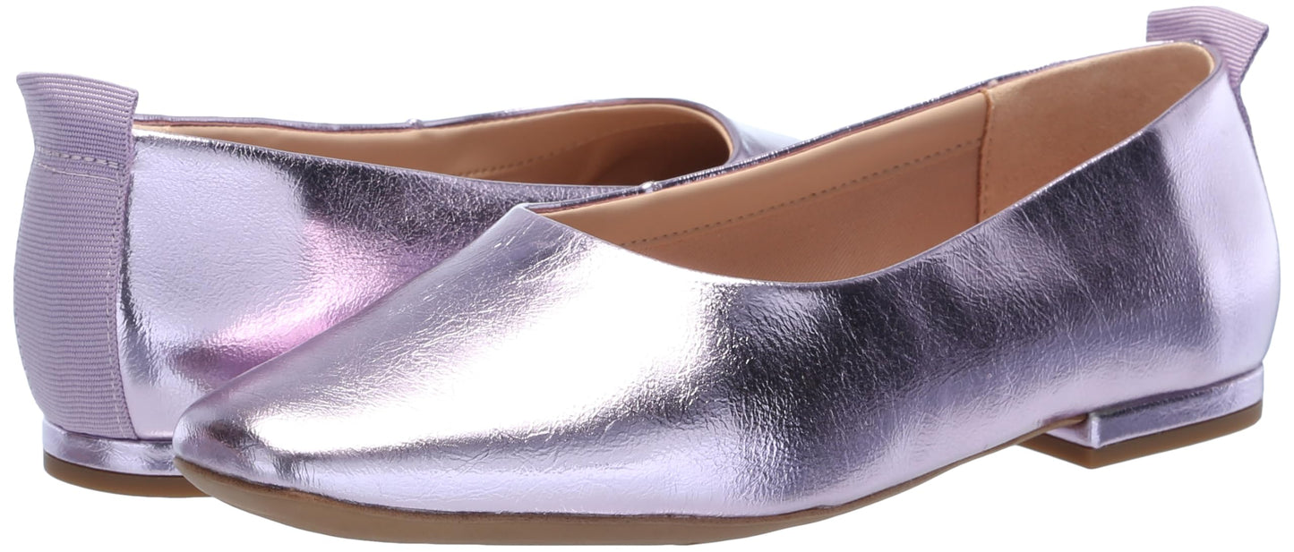 Franco Sarto Womens Vana Slip On Ballet Flat Light Pink Metallic 8.5 W