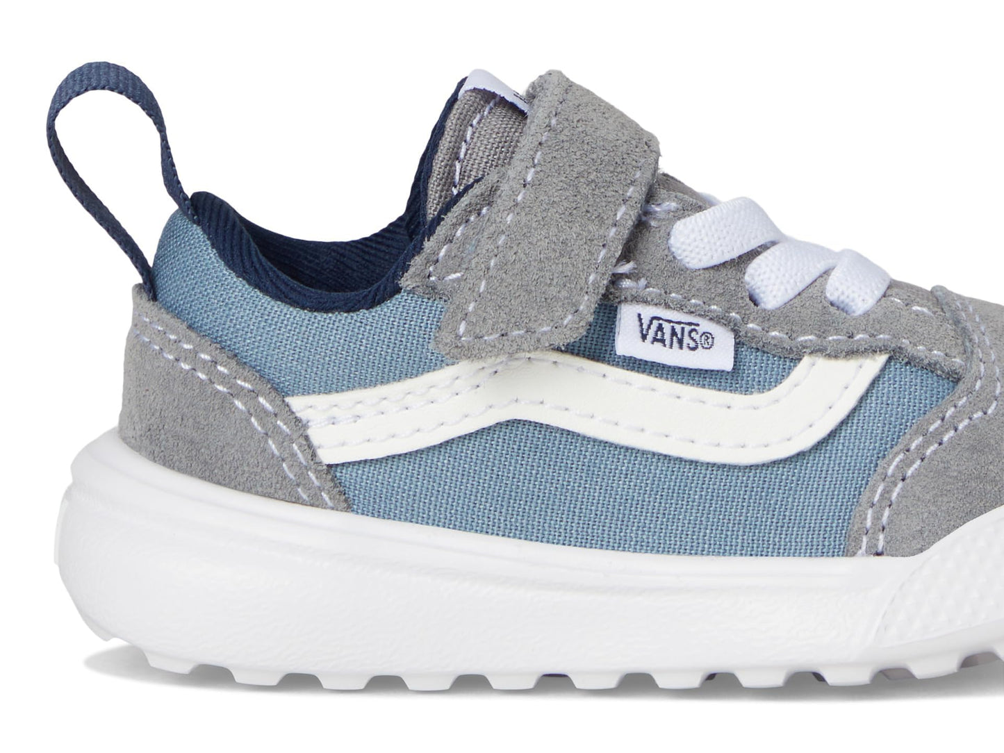 Vans Kids UltraRange 66 V (Toddler) Sneaker, Gray/White/Blue, 8 US Unisex