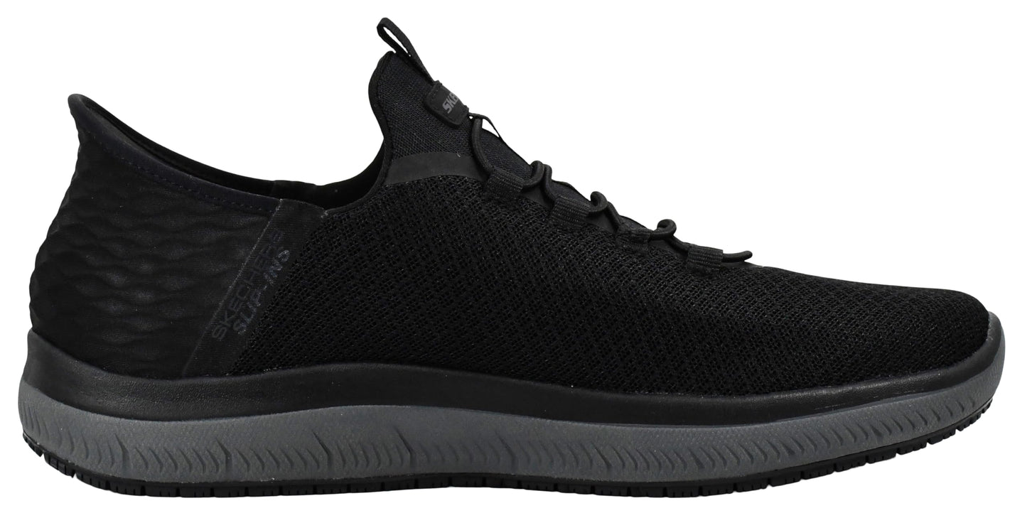 Skechers Men's Summits Colsin Sr Hands Free Slip-Ins Work Shoe, Black/Charcoal, 12 M US