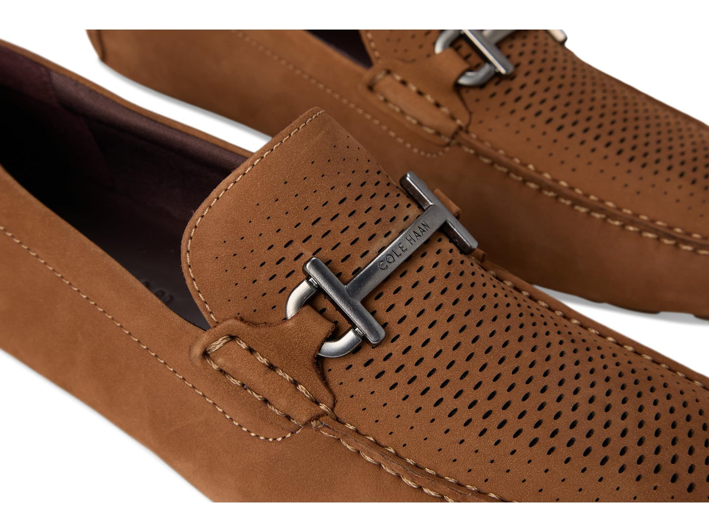 Cole Haan Men's Grand Laser Bit Drivers, Golden Toffee Nubuck/Gum, 12-M US