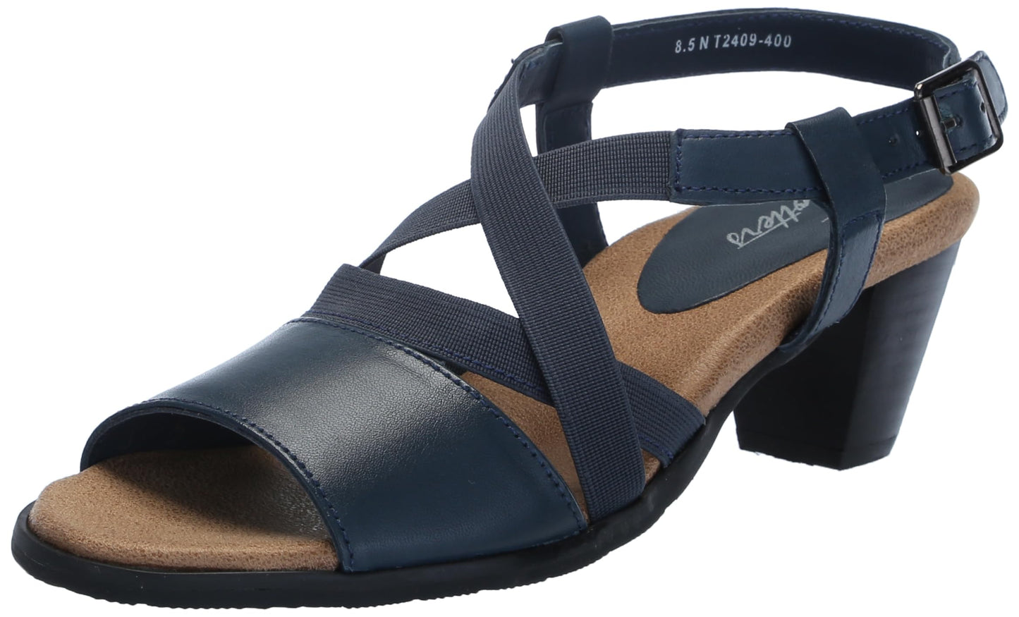Trotters Women's Meadow Flat Sandal, Navy, 8.5 Narrow