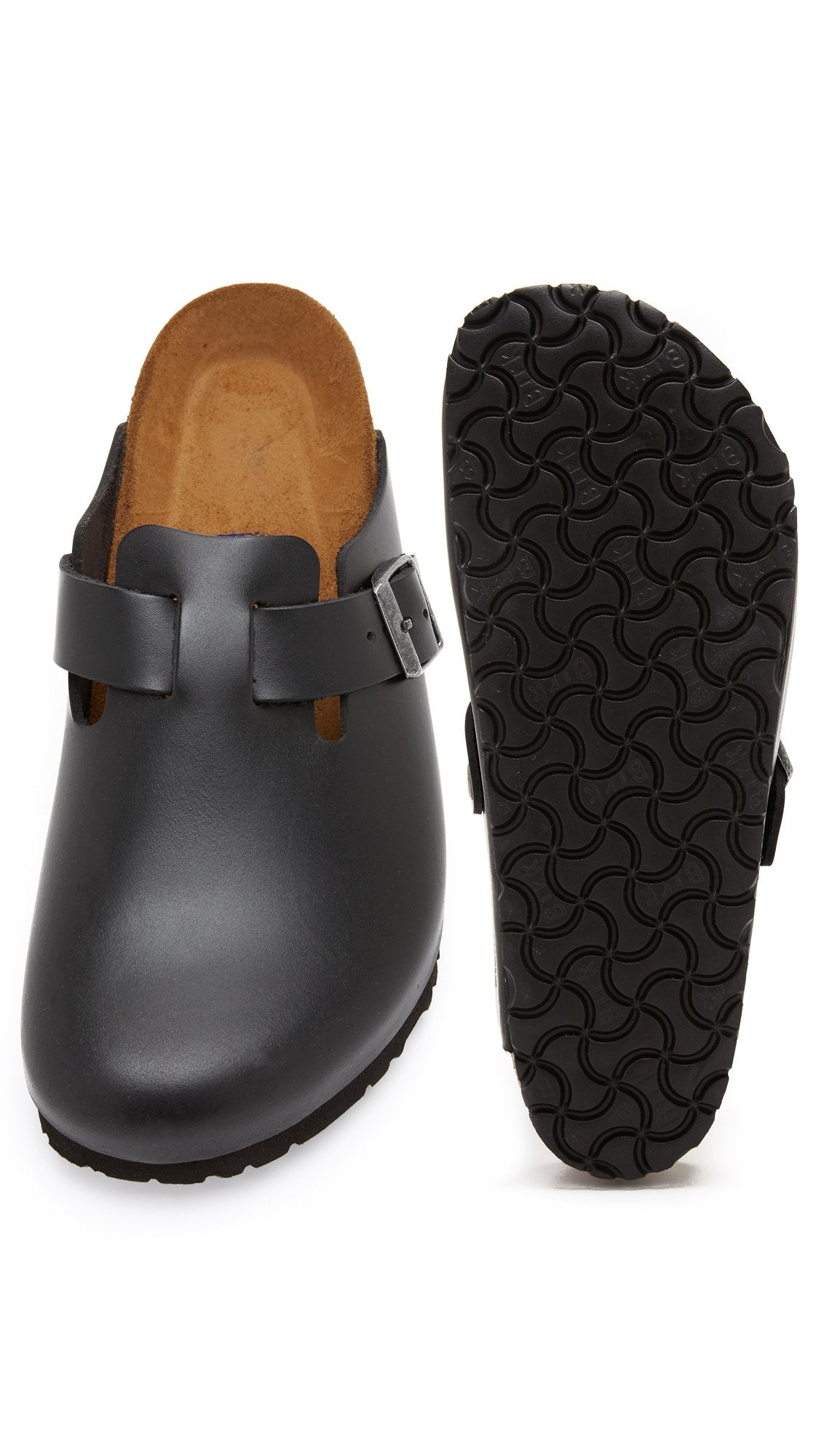 Birkenstock Unisex Boston Soft Footbed, Black Amalfi Leather, 38 M EU