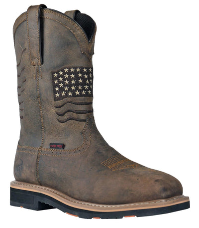 Hoss Rushmore CT WP PR Rancher Buff - Big Sizes - Boots for Men - Leather Upper - Slide Closure Brown 8 EE - Wide