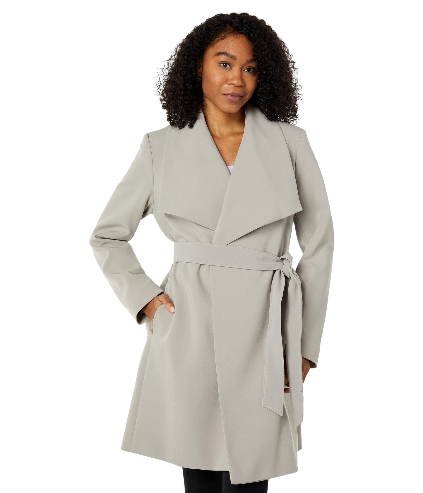 LAUREN Ralph Lauren Crepe Belted Drape Front Cork XS