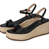 Cole Haan Women's Cloudfeel Keeton Flatform Espadrilles, Black Leather, 5.5-B US