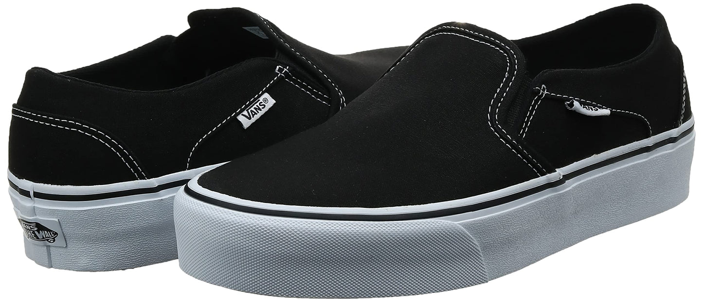 Vans Women's Asher Platform Trainers Sneaker, Canvas Black, 8
