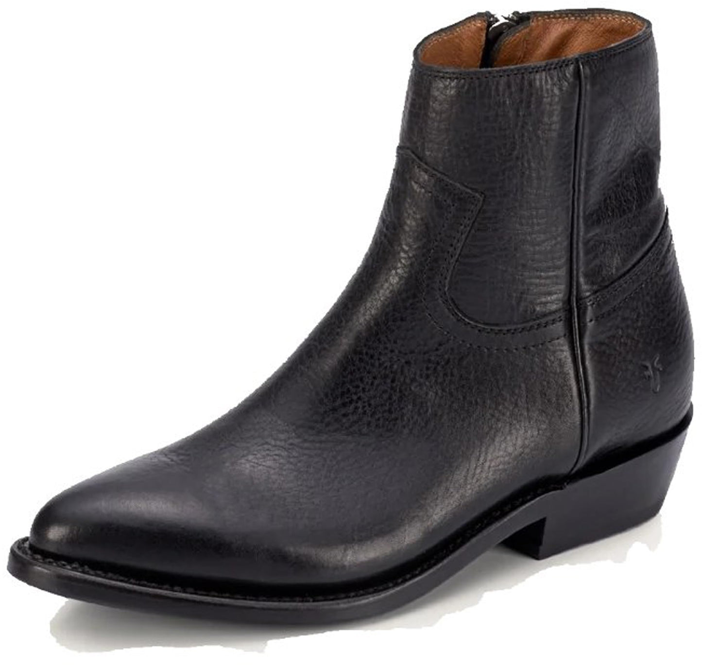 Frye Billy Inside Zip Booties for Women Crafted from Antiqued Pull-Up Leather with Wellington Stitchwork and Piping, Brass Hardware, and Inside Zipper – 5 ¾” Shaft Height, Black - 6M