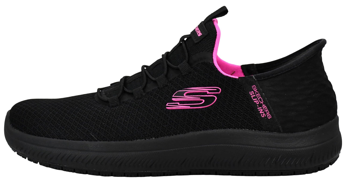 Skechers Women's Slip-Ins: Summits Sr - Enslee Shoes, Black/Hot Pink, 6.5 W