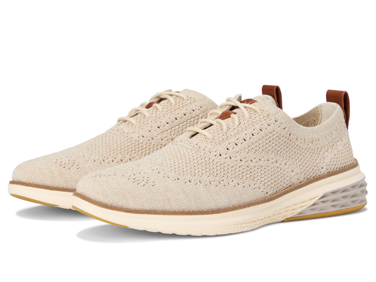 Cole Haan Men's Grand Hurrion Stitchlite Wingtip Oxfords, Birch/Light Sesame/Ivory, 11-M US