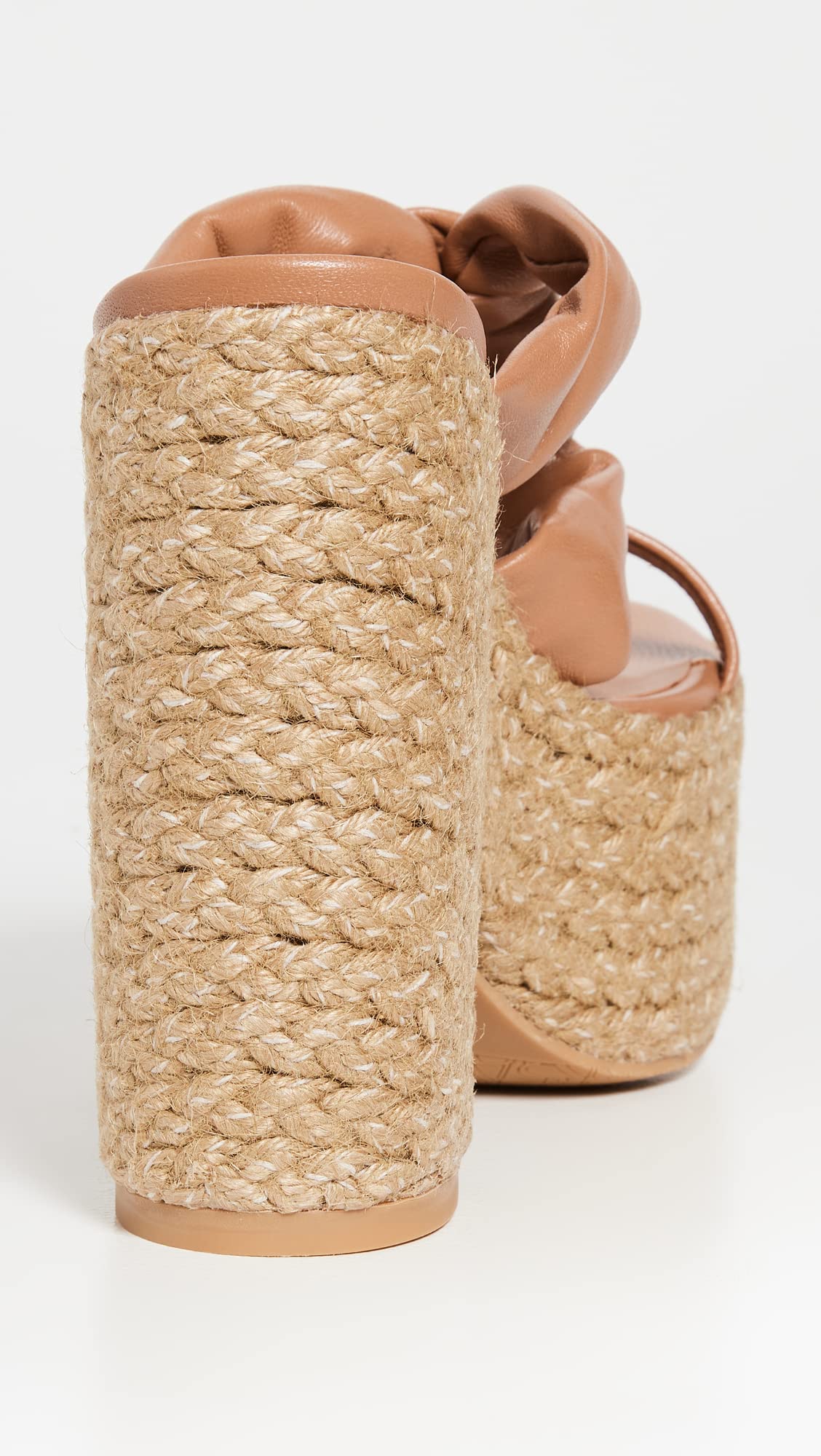 Stuart Weitzman Women's 145mm Playa So High Knot Platform Slides, Tan/Natural, 8 Medium US