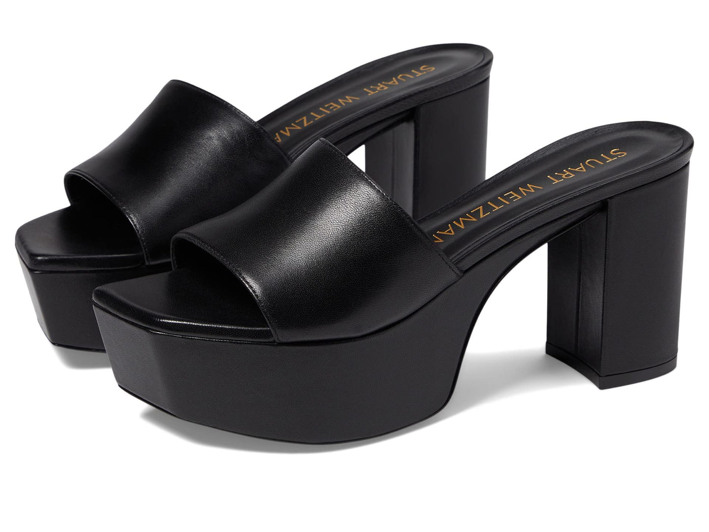 Stuart Weitzman Squarehigh Platform 95 Slide Black 9 B