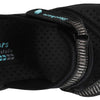 Skechers womens Reggae - Seize the Day - Toe Thong Sandal, Black/Aqua, 7 M US