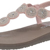 Skechers Women's Meditation - Stars & Sparkle - Circular Rhinestone Slingback Thong, Light Pink, 7