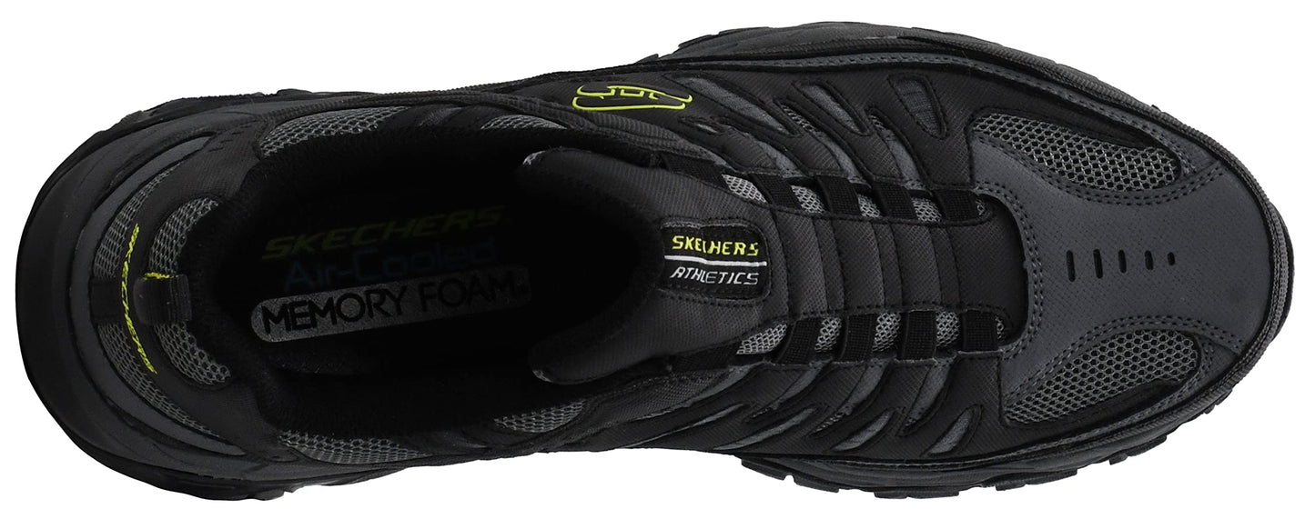 Skechers Men's Afterburn Wonted Memory Fit Slip-On Trainer, Charcoal, 10 M US