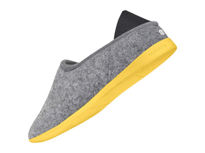 mahabis Classic Slippers, Comfy Premium Unisex House Shoe for Indoors and Outdoors Larvik Light Grey/Skane Yellow 46 (US Men's 12) Medium