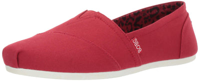 Skechers womens Bobs Plush - Peace and Love Ballet Flat, Dark Red, 8 US