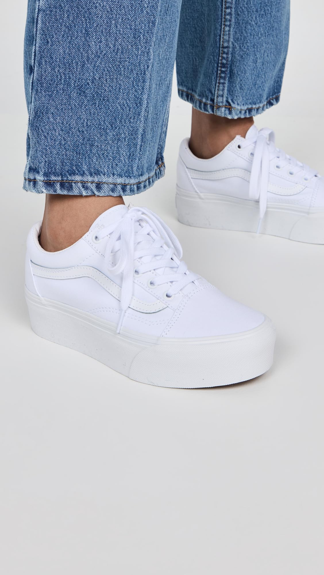 Vans Women's Old Skool Stackform Sneakers, Burro/True White, 7 Medium US