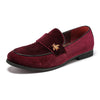 FLQL Men's Slip On Shoes Stitching Microfiber Leather Suede Loafer Non-Slip Casual Shoes Walking Shoes K26 Burgundy Size 8