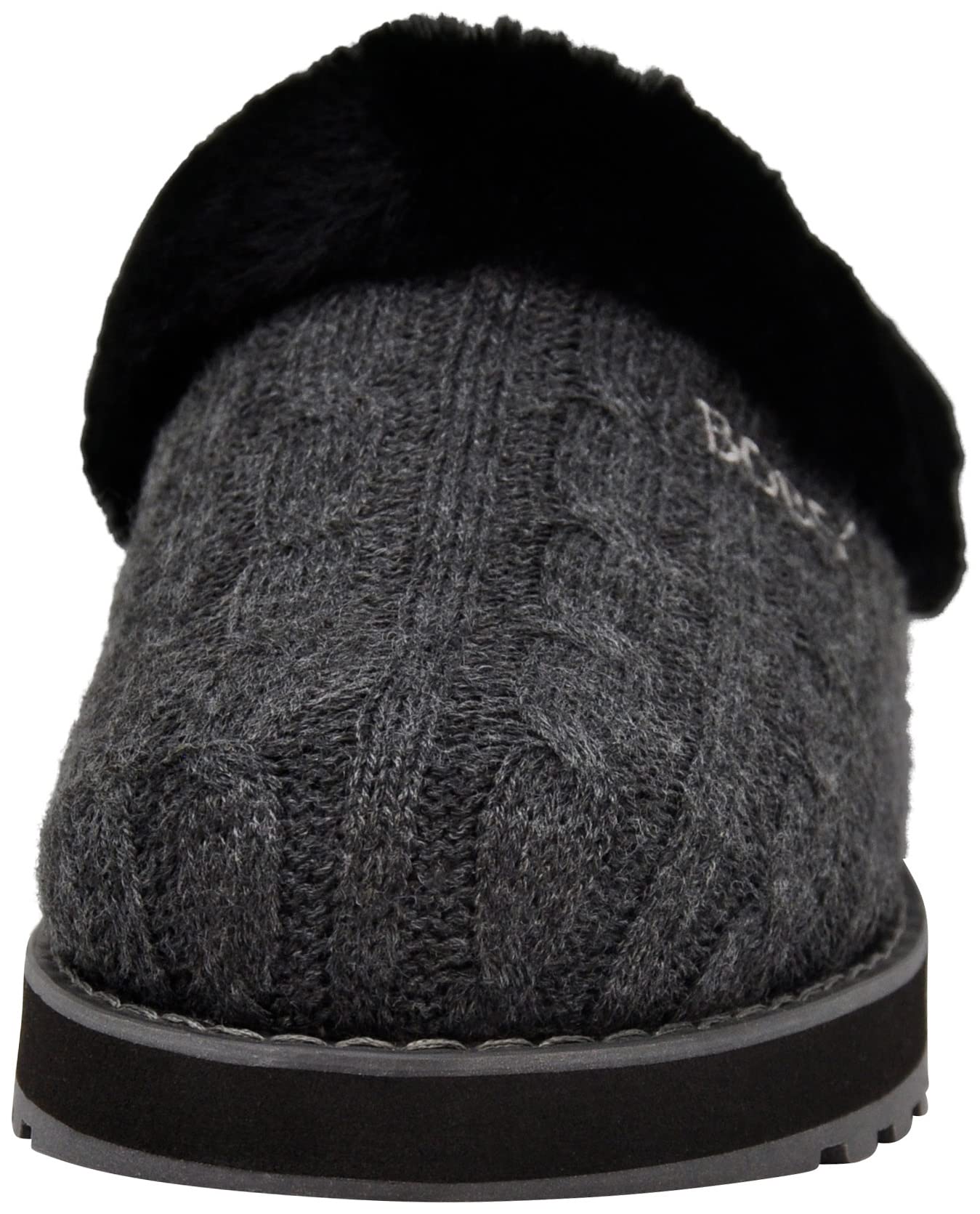 Skechers BOBS Women's Keepsakes Delight Slipper, Charcoal/Black, 7 W US