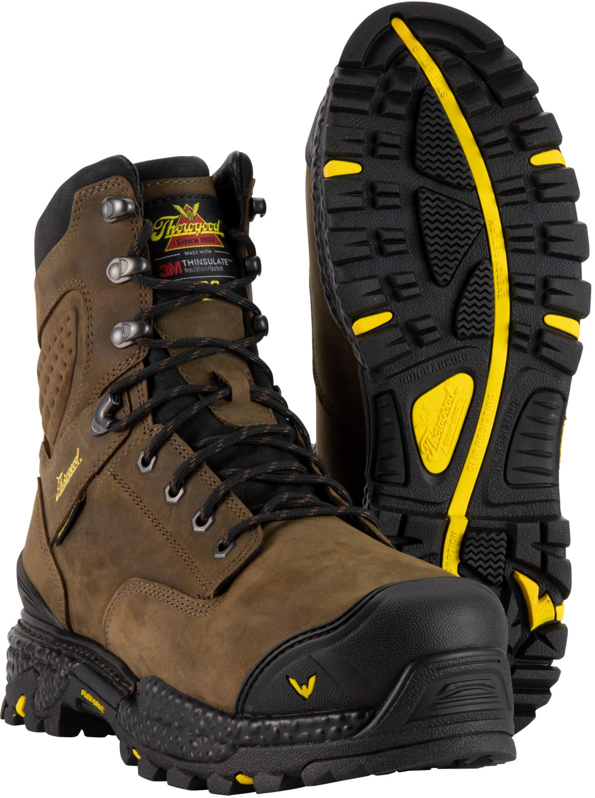 Thorogood Infinity FD Series 8” Waterproof Composite Toe Work Boots for Men with Full-Grain Leather, 400g Insulation, and Slip-Resistant Outsole; EH Rated, Studhorse - 11 M US