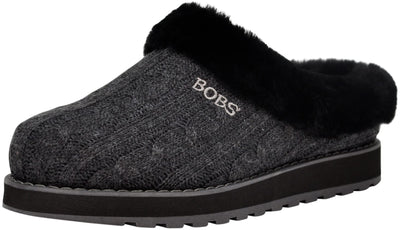 Skechers BOBS Women's Keepsakes Delight Slipper, Charcoal/Black, 7 W US