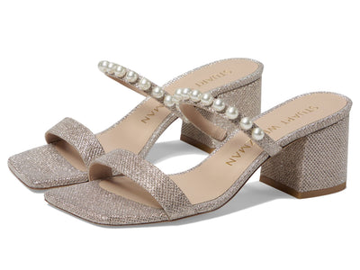 Stuart Weitzman Goldie 60 Block Slide Poudre 9.5 B