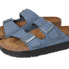 Birkenstock, Women, Papillio by Birkenstock Arizona Platform Sandal - Nubuck, Stone Blue, 6-6.5, Narrow