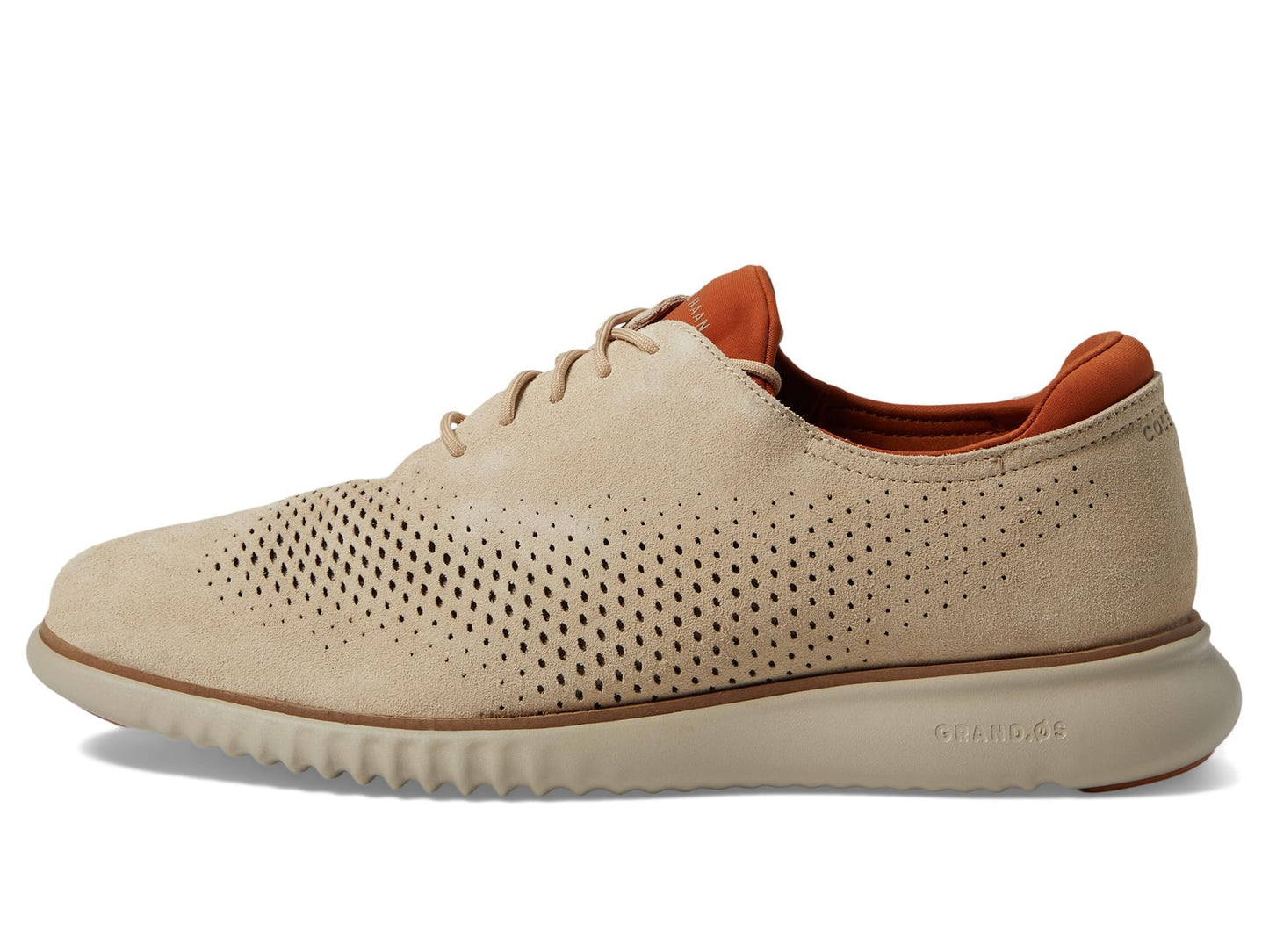 Cole Haan Men’s Shoes - 2.Zerogrand Casual Lightweight Leather Laser Wingtip Oxford, Sesame Suede/Silver Lining, 9.5-M US