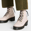 Dr. Martens Women's Leona Leather Heeled Boot, Vintage Taupe Sendal, 11