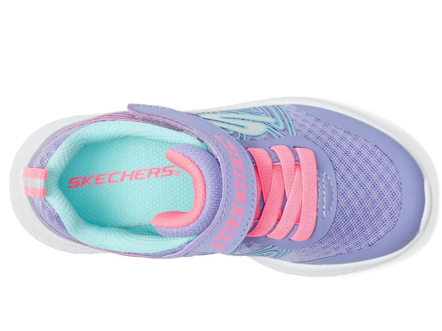 Skechers Unisex-Child Microspec Plus - Swirl Sweet Sneaker, Perwinkle/Multi, 5 Toddler