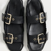 Free People Women's Blossom Buckle Sandals, Black, 9.5 Medium US