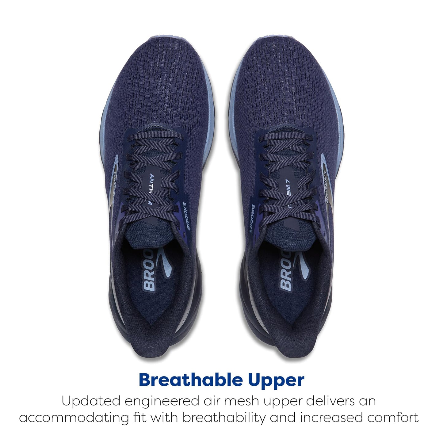 Brooks Men’s Anthem 7 Neutral Running Shoe - Peacoat/Ribbon/Country Blue - 15 Medium