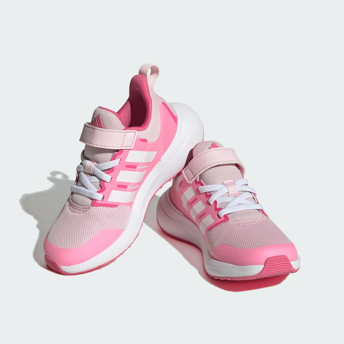 adidas Girl's Fortarun 2.0 Elastic Lace (Little Kid/Big Kid) Clear Pink/Footwear White/Bliss Pink 3 Little Kid M