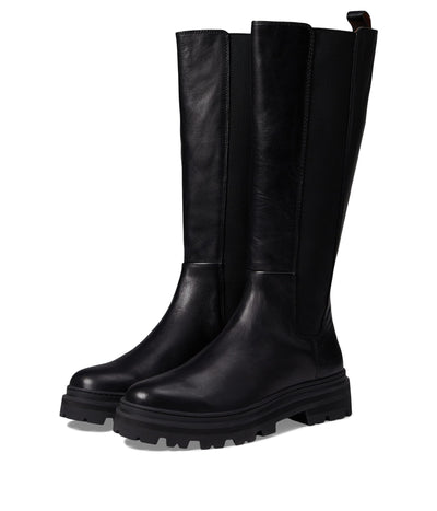Madewell Porter Tall Boot-Extended Sizing Boots for Women - Leather Upper, Man-Made Outsole, and Lugged Block Heel True Black 7.5 M