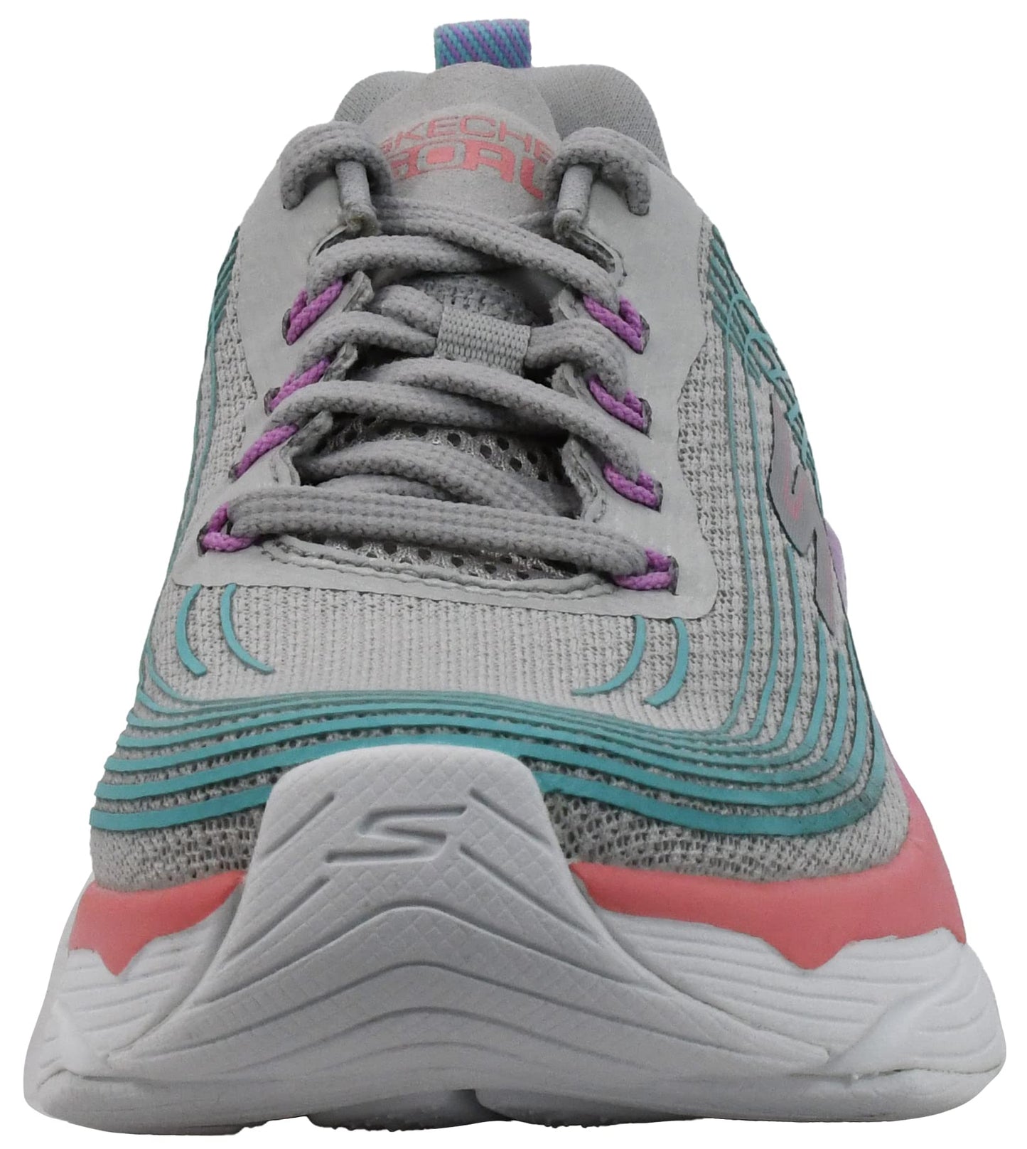 Skechers Women's Max Cushioning Elite-Brilliant Sneaker, Grey/Mint, 8.5 M US
