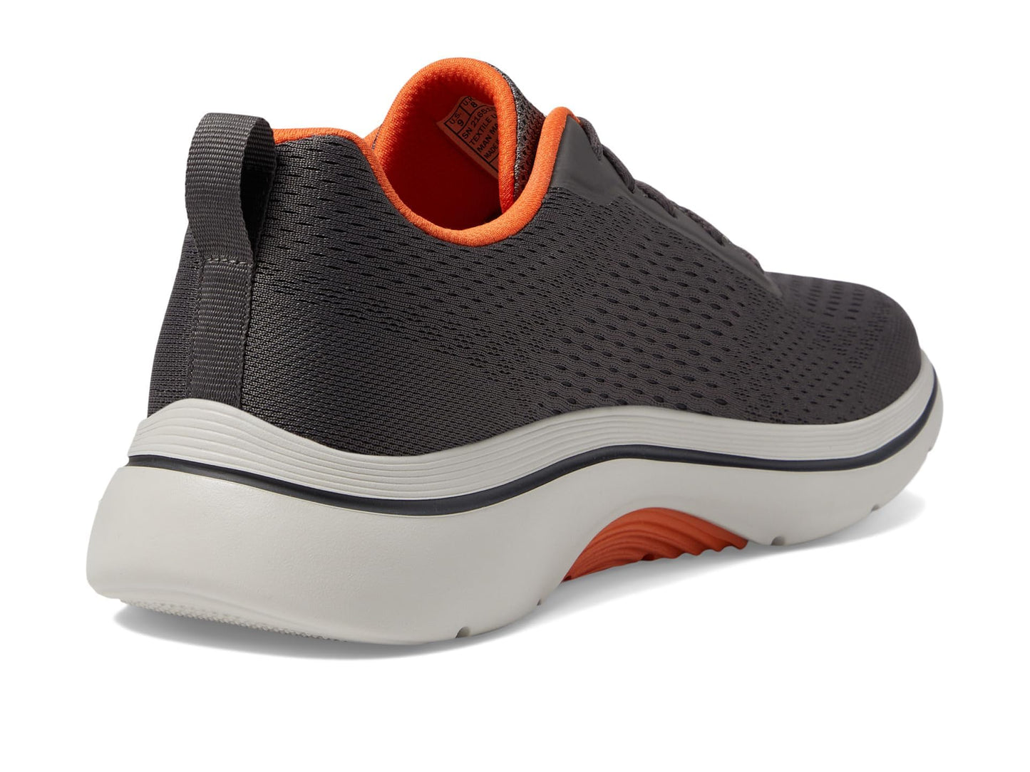 Skechers Men's Go Walk Arch Fit 2.0 Sneaker, Charcoal/Orange, 10