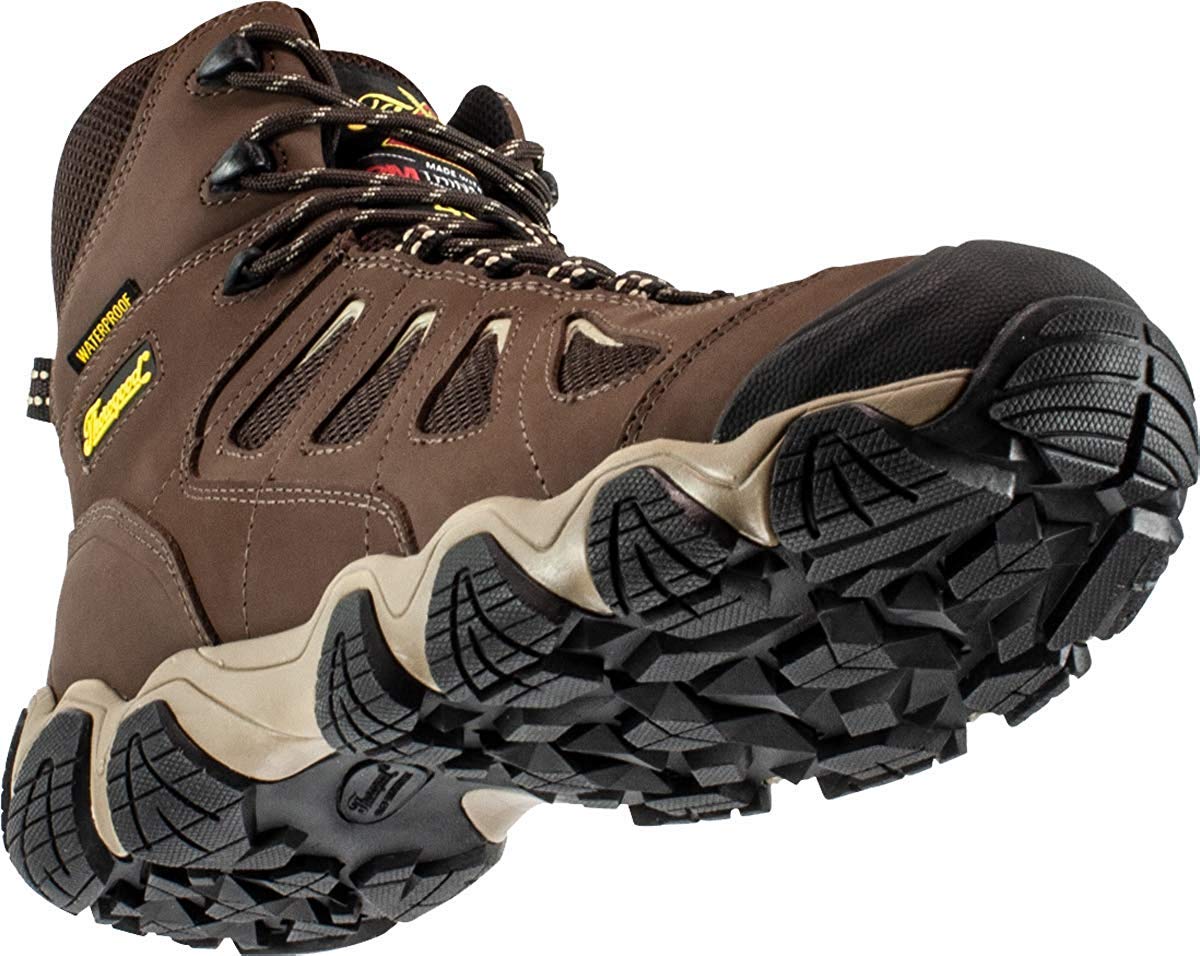 Thorogood Crosstrex 6” Insulated Waterproof Hiking Boots for Men - Breathable Premium Leather and Mesh with Comfort Insole and Athletic Traction Outsole; ASTM Rated, Brown - 8 W US