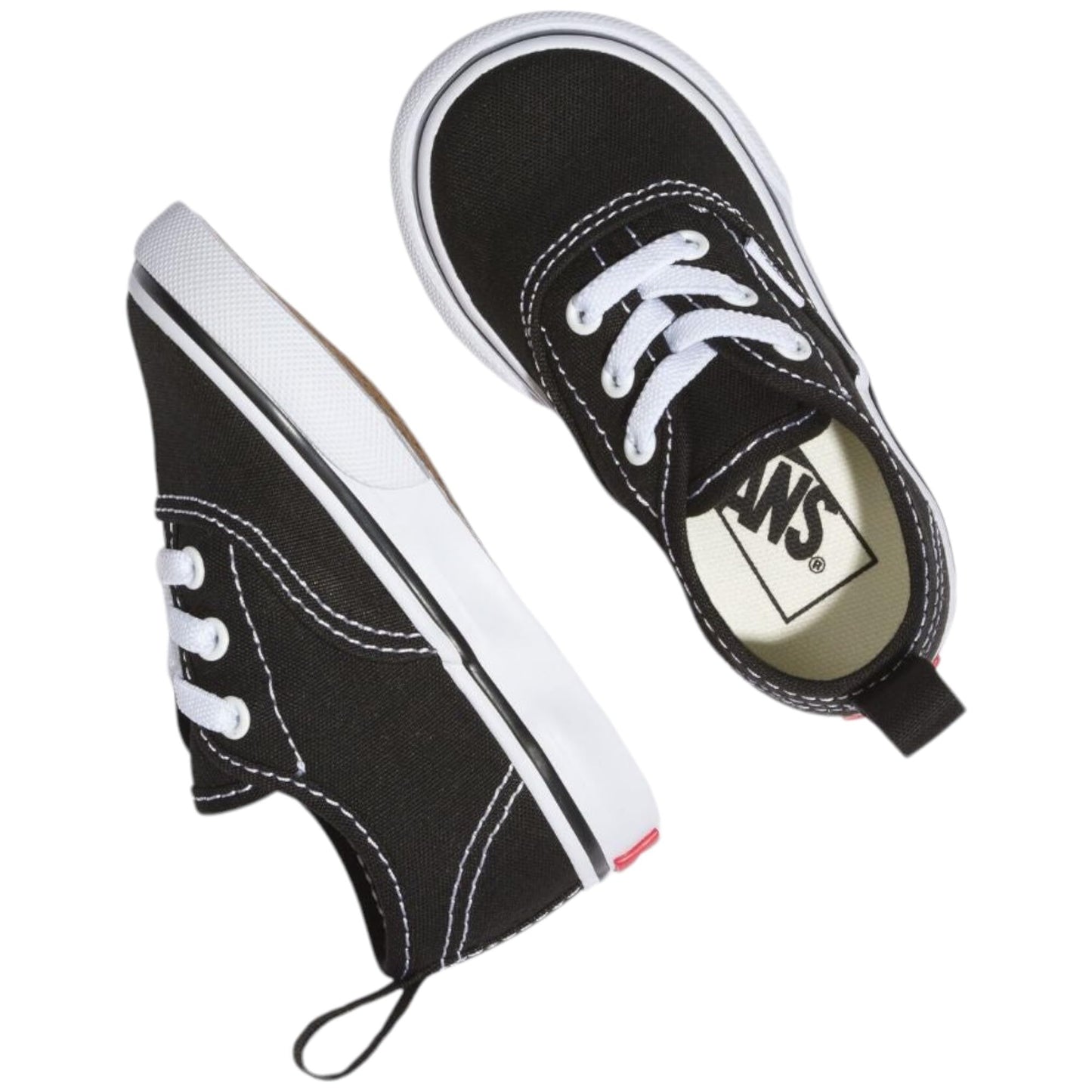 Vans Toddler T Authentic Elastic LACE Black True White Size 4