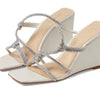 Schutz Women's Lauryn Wedge Sandal, Cristal/Pearl, 9