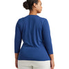 Lauren Ralph Lauren Womens Plus-Size Stretch Jersey Top Indigo Sail 1X