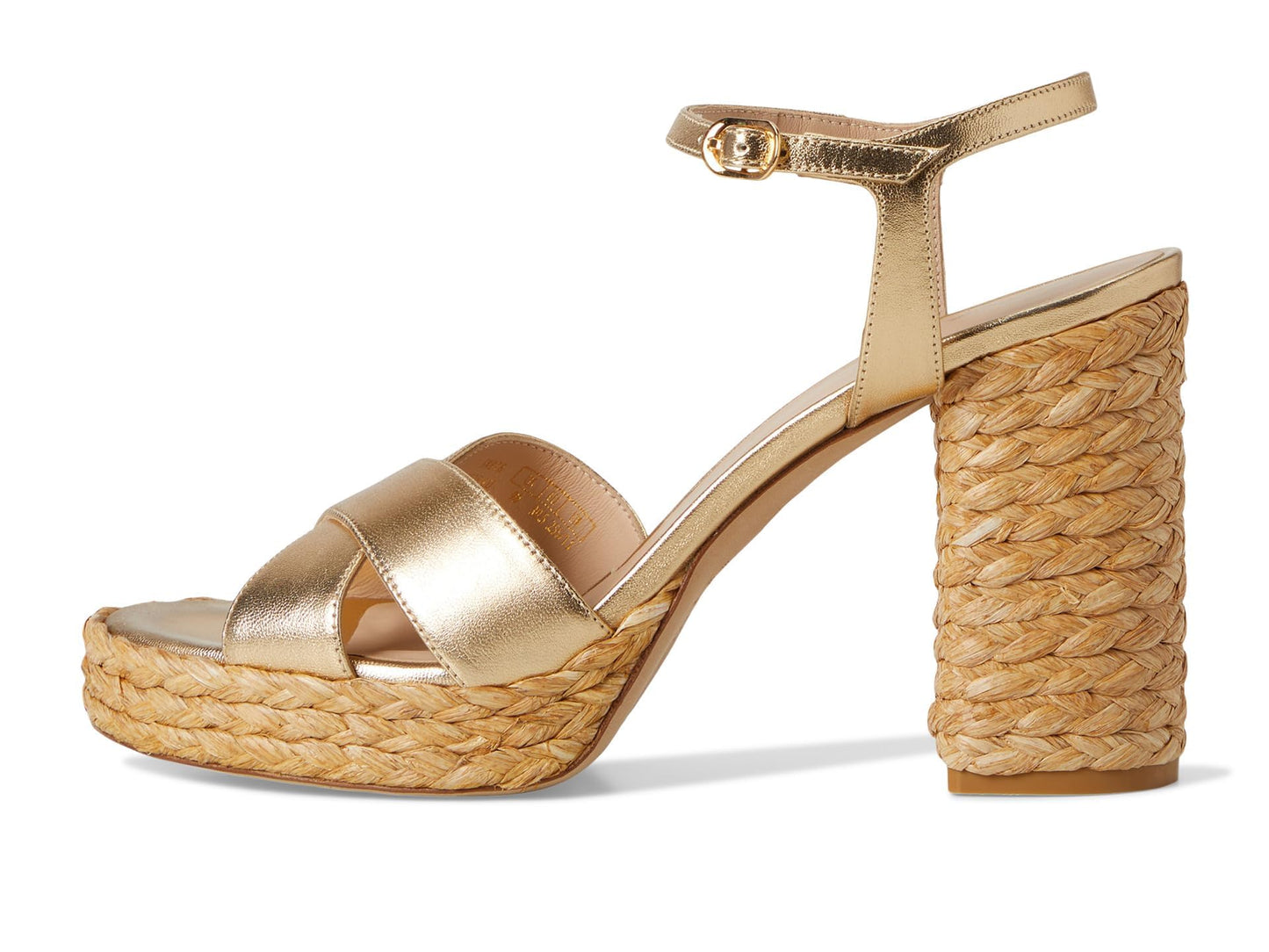 Stuart Weitzman Womens Dayna Platform Sandal Golden/Natural 7 Medium