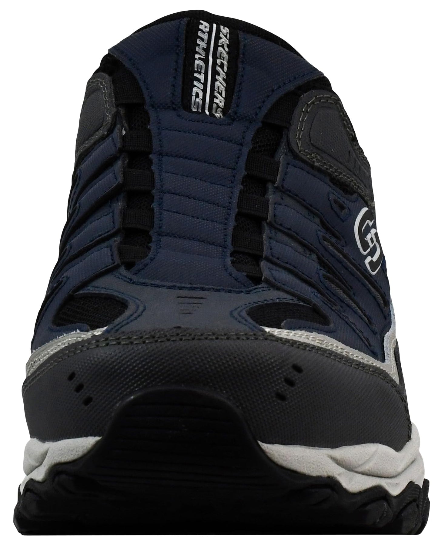 Skechers Men's Afterburn Wonted Memory Fit Slip-On Trainer, Navy/Grey, 14 W US