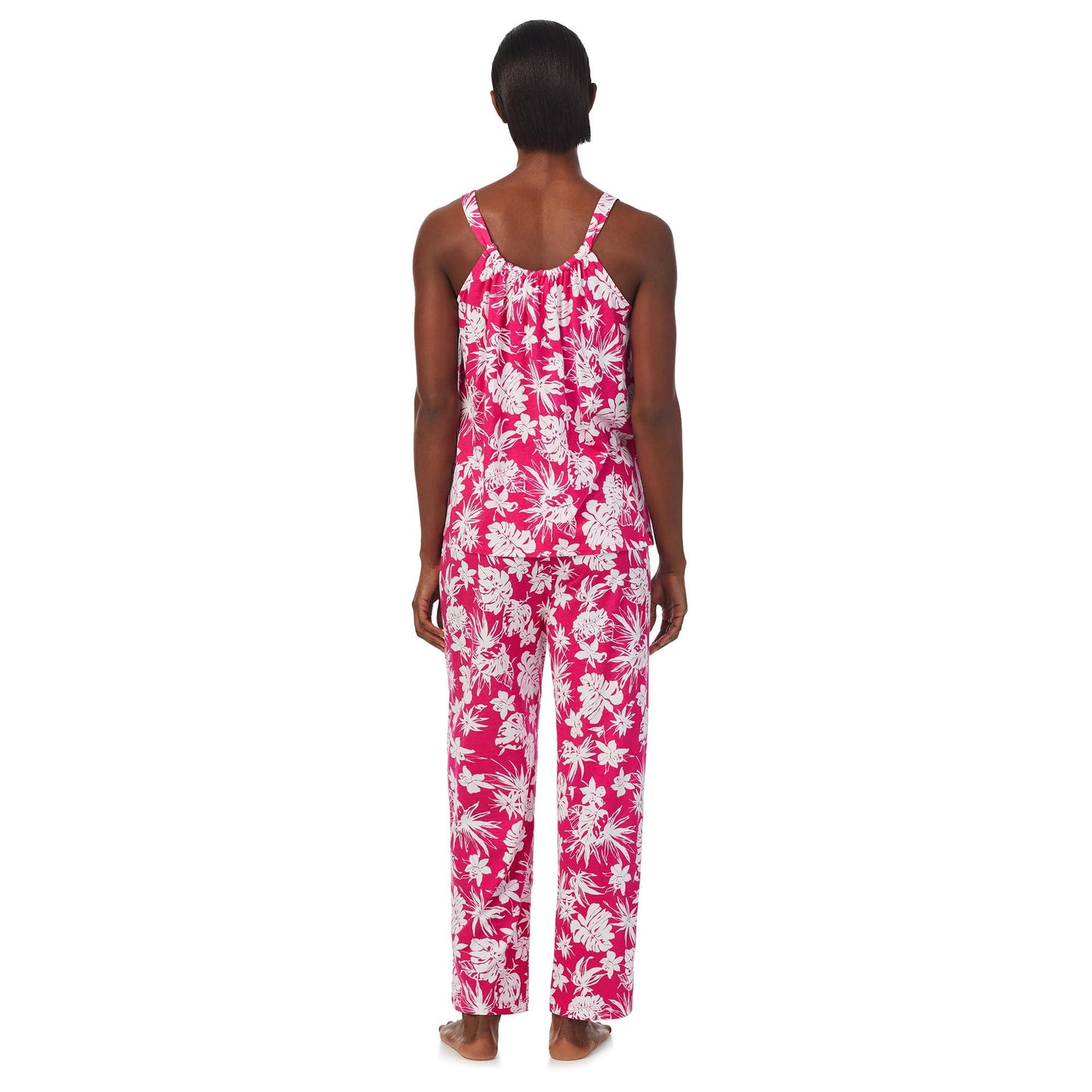 Lauren Ralph Lauren Strappy Tank Capris PJ Set Pink Floral LG (US 12-14)