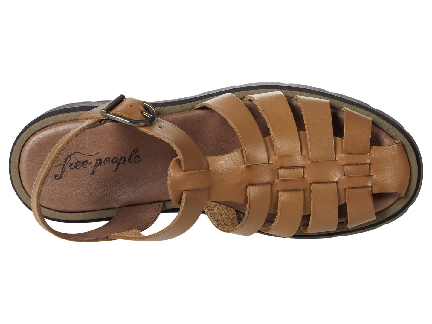 Free People Delaney Fisherman Platform - Women Platform Sandals - Leather Upper and Lining - Rubber Outsole Dark Sand EU 39 (US Women's 9) M