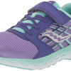 Saucony Wind Alternative Closure 2.0 Running Shoe, Purple/Turq, 4 US Unisex Big Kid