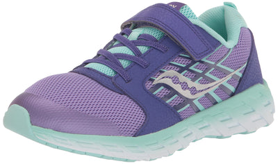 Saucony Wind Alternative Closure 2.0 Running Shoe, Purple/Turq, 4 US Unisex Big Kid