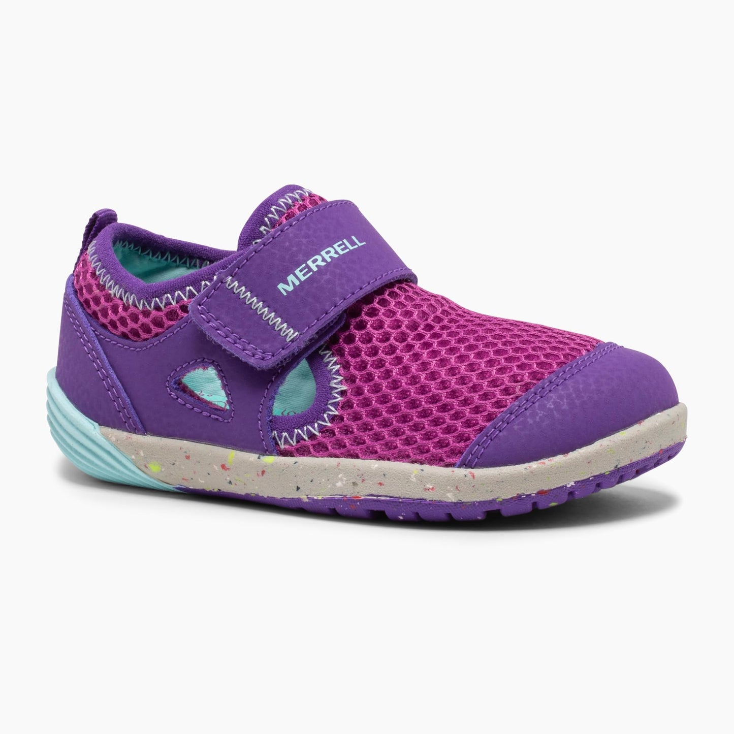 Merrell Kid's Bare Steps H20 Water Shoe, Purple/Turquoise, 7 Medium