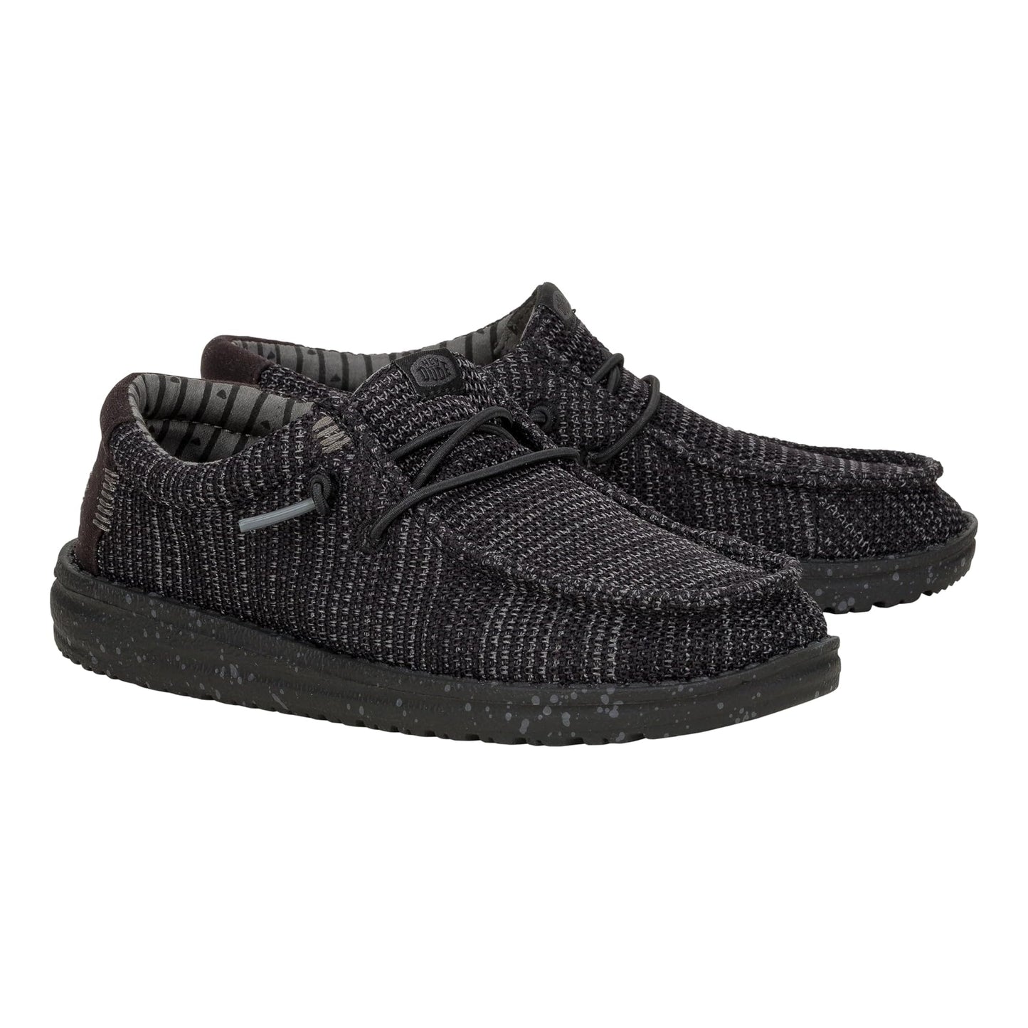 HEYDUDE Boy's Toddler Wally Stretch Sox Slip On Shoe, Black/Black Size 8 | Lightweight Easy On Casual Shoe