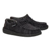 HEYDUDE Boy's Youth Wally Stretch Sox Slip On Shoe, Black/Black Size 1 | Lightweight Easy On Travel Ready Casual Sneaker